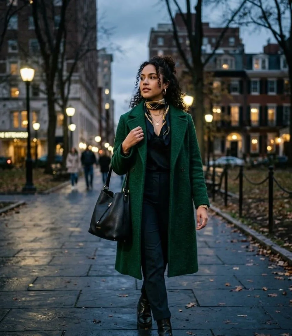 Editorial fashion plate for Episode 07: a diagonal cut across a dark evening field. Designed placeholder — not a photograph.